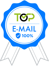 Selo TOP NIC.br — 100% no teste de e-mail